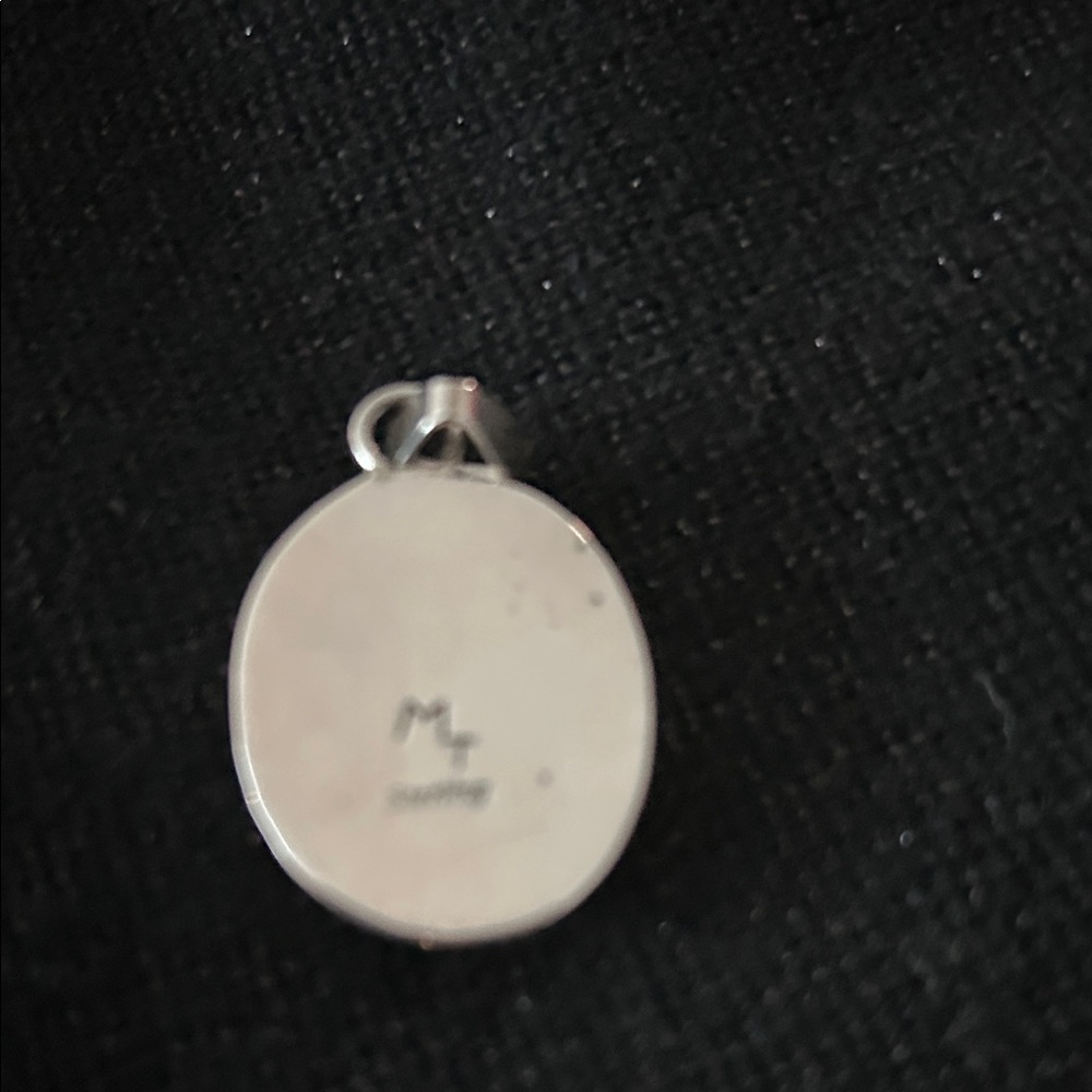 Sterling Silver Pendant with Pale  Orange Stone - Picture 4 of 6